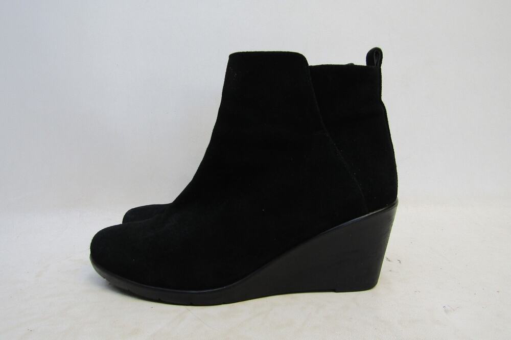 Blondo Womens Size 9.5 M Black Suede Zip Wedge Ankle Fashion Boots Booties